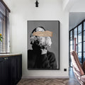 Nordic Minimalist Abstract Art Print - Modern Woman Wall Decor for Living Room, Bedroom & Entryway - Black & White Aesthetic Poster
