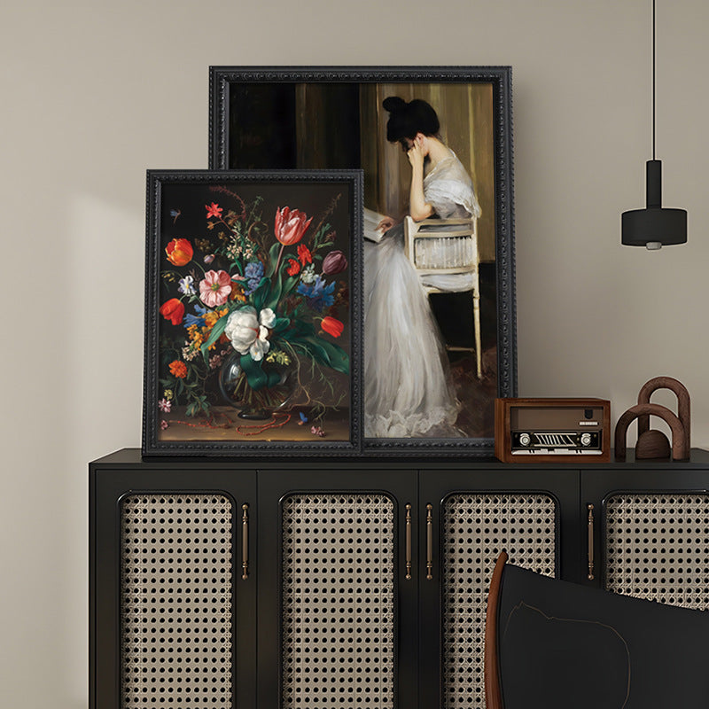 French Vintage Wall Art Print - Classic European Style Decor for Entryway, Hallway & Living Room - Retro Frame Aesthetic Poster