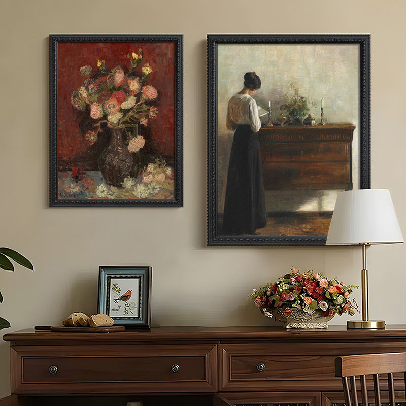 French Vintage Wall Art Print - Classic European Style Decor for Entryway, Hallway & Living Room - Retro Frame Aesthetic Poster