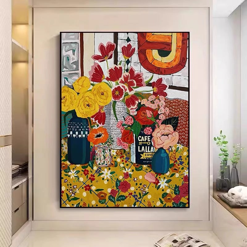 Matisse Abstract Wall Art Print - Vintage Floral Canvas Painting for Living Room, Bedroom & Sofa Background - American Retro Style Poster