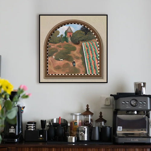 American Vintage Dining Room Wall Art - Retro Landscape Painting for Entryway