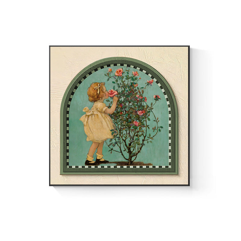 American Vintage Dining Room Wall Art - Retro Landscape Painting for Entryway