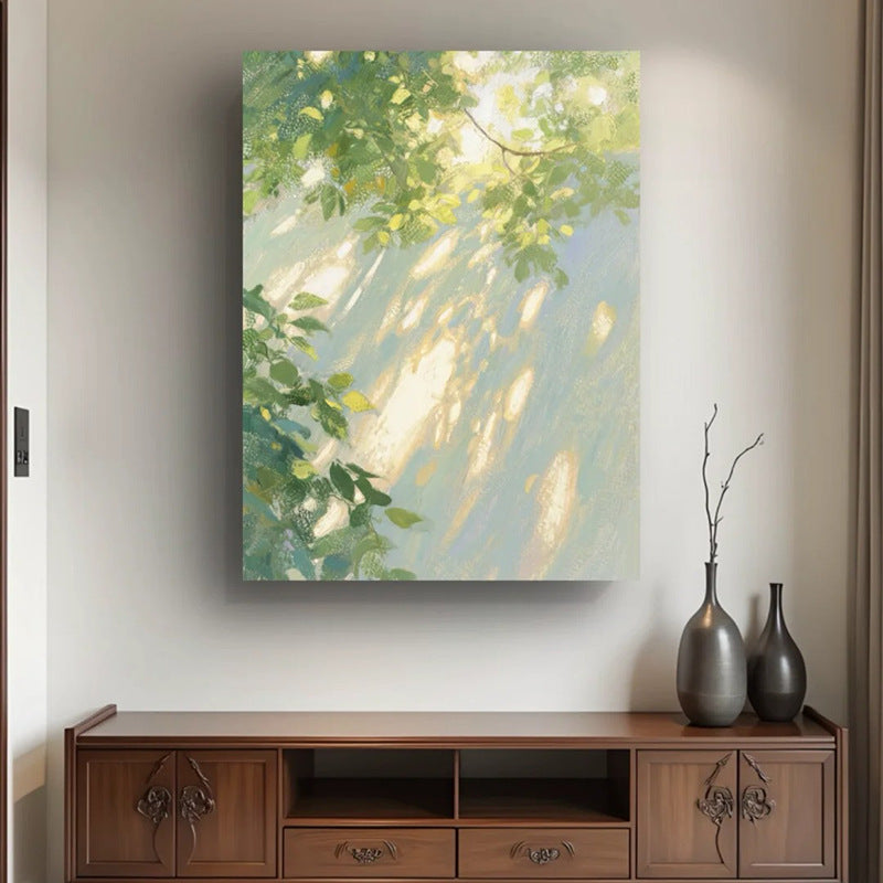 Healing Plant Art Print - Modern Landscape Oil Painting for Living Room, Bedroom & Entryway - Premium Canvas Wall Decor with Aluminum Frame