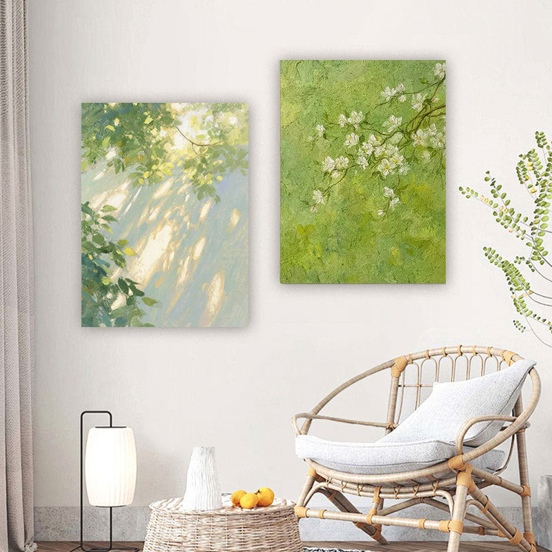 Healing Plant Art Print - Modern Landscape Oil Painting for Living Room, Bedroom & Entryway - Premium Canvas Wall Decor with Aluminum Frame
