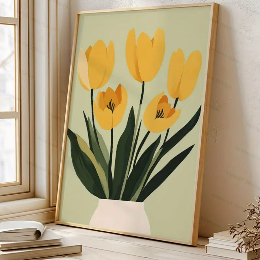 Botanical Landscape Art Print - Canvas Poster for Bedroom, Living Room & Wall Decor - Unframed Plant Painting for Home & Commercial Spaces