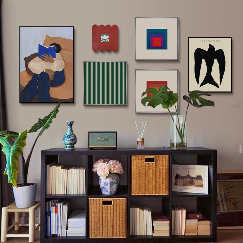 Abstract Geometric Art Print - Memphis Dopamine Style Wall Decor for Living Room