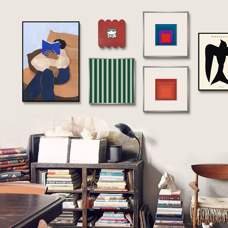 Abstract Geometric Art Print - Memphis Dopamine Style Wall Decor for Living Room