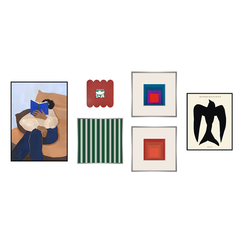Abstract Geometric Art Print - Memphis Dopamine Style Wall Decor for Living Room