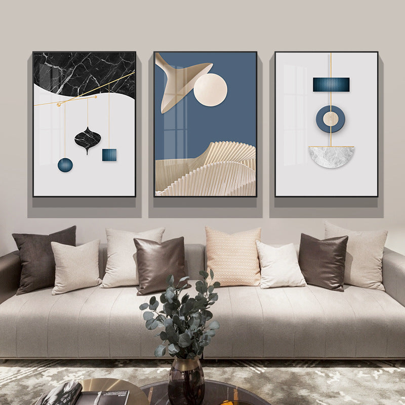 Nordic Crystal Porcelain Art Print - Modern Abstract Wall Decor for Living Room