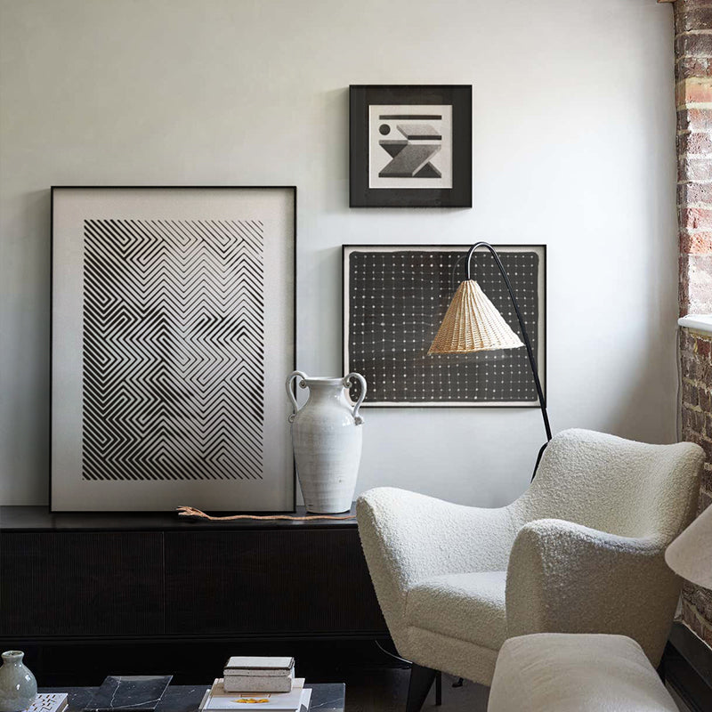 American Retro Abstract Art Print - Modern Living Room Wall Decor for Sofa Background