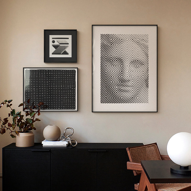 American Retro Abstract Art Print - Modern Living Room Wall Decor for Sofa Background